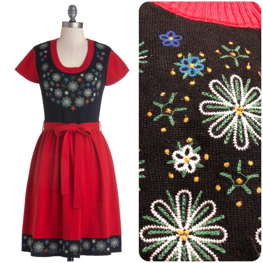 ❌❌❌ SOLD ModCloth knit dress with waist sash ❌❌❌